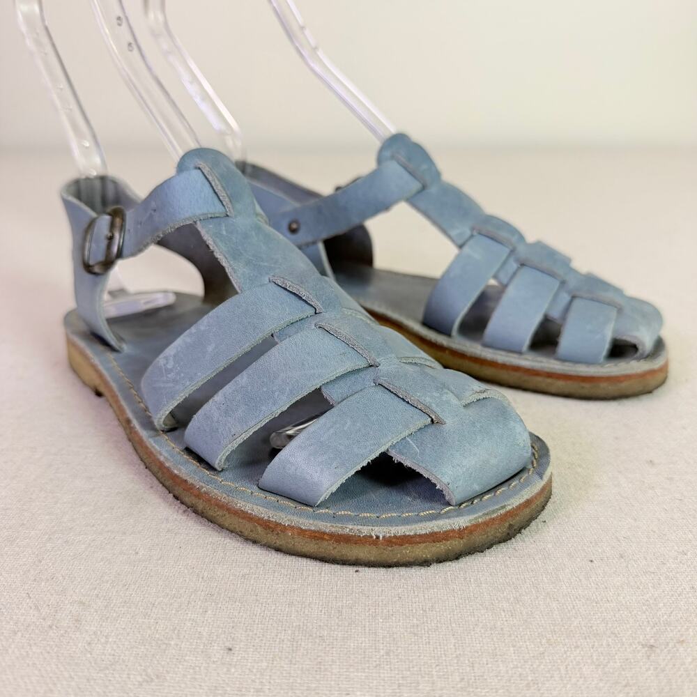 Duckfeet Ringkobing Fisherman Sandals Womens 36 Blue Jeans Leather Hygge Coastal